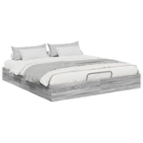 Ottoman Bed Frame Grey Sonoma 203 x 180 x 25 cm Engineered Wood 3409210
