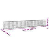 Gabion Basket with Cover 1100x100x150 cm Galvanised Iron 3295223