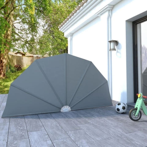 Collapsible Terrace Side Awning Grey 160 cm 44575