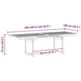 Garden Dining Table x100x75 cm Solid Acacia Wood 316573