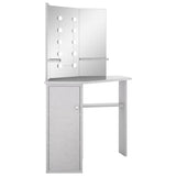Corner Dressing Table with LED Concrete Grey 111x54x141.5 cm 326535