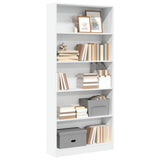 Bookcase White 80x24x176 cm Engineered Wood 857853