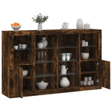 Sideboards with LED Lights 3 pcs Smoked Oak Engineered Wood 3209139