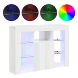 Corner LED TV Cabinet 100x40x68cm High gloss White 889789