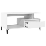 Coffee Table White 90x49x45 cm Engineered Wood 819620