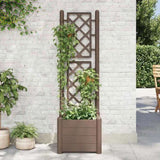 Garden Planter with Trellis 43x43x142 cm PP Mocha 313980