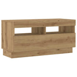 TV Cabinet with LED Lights Artisan Oak 260x35x40 cm Engineered Wood 3329168
