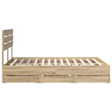 Bed Frame with Drawer Sonoma Oak 140 x 190 cm Engineer Wood 3411505
