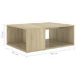 Coffee Table Sonoma Oak 90x67x33 cm Engineered Wood 806906