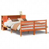 Bookcase Bed without Mattress Wax Brown 135x190 cm Double Solid Wood Pine 3321863