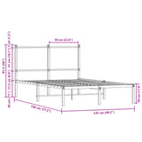 Metal Bed Frame without Mattress Sonoma Oak 120x190 cm Small Double 4007713
