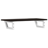 Basin Shelf Wall Mounted Steel and Solid Wood Oak 3302586