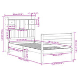 Bookcase Bed without Mattress White 90x190 cm Single Solid Wood Pine 3321925