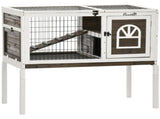 Wooden Rabbit Hutch, Guinea Pig Cage, with Removable Tray, Openable Roof T3398P555852