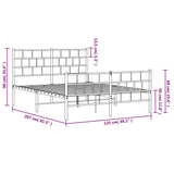 Metal Bed Frame without Mattress with Footboard White 120x200cm 355724
