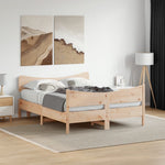 ZNTS Bed Frame without Mattress 140x200 cm Solid Wood Pine 3216381