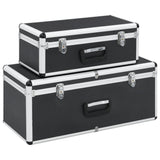 Storage Cases 2 pcs Black Aluminium 91851