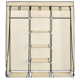 Wardrobe with Compartments and Rods Cream 150x45x175 cm Fabric 282455