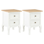 ZNTS Bedside Cabinet 2 pcs White 35x30x49 cm MDF 280037