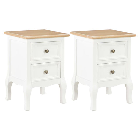 ZNTS Bedside Cabinet 2 pcs White 35x30x49 cm MDF 280037