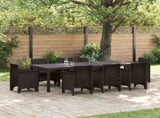 Garden Dining Table Brown 250 x 100 x 73 cm Poly Rattan 871693