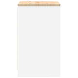 ZNTS Garage Storage Cabinet White 60x51x85 cm Solid Wood Pine 860571