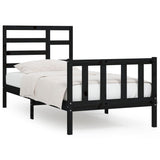 Bed Frame without Mattress Black 100x200 cm Solid Wood Pine 3107607