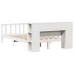 ZNTS Bookcase Bed without Mattress White 160x200 cm Solid Wood Pine 3322091