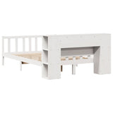 ZNTS Bookcase Bed without Mattress White 160x200 cm Solid Wood Pine 3322091