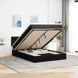 Ottoman Bed with Mattress & LEDs Black 140x200cm Velvet 3312556