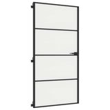 Interior Door Slim Black 102.5x201.5 cm Tempered Glass and Aluminium 155123