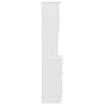 Highboard ALTA White 77x35x165 cm Solid Wood Pine 3187780