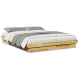Bed Frame without Mattress 150x200 cm King Size Solid Wood Oak 3315732