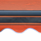 Manual Retractable Awning with LED 300x250 cm Orange and Brown 3055223