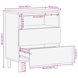 Bedside Cabinet White 50 x 33 x 60 cm Solid Mango Wood 4017874