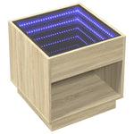 ZNTS Coffee Table with Infinity LED Sonoma Oak 50x50x50 cm 847653