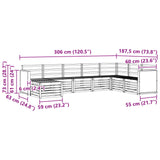 Outdoor Sofa Set 6 pcs Natural Solid Acacia Wood 3384700
