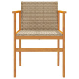 Garden Chairs 2 pcs Beige Poly Rattan&Solid Wood 368710