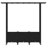 Raised Bed with Trellis and Roof Black 162.5 x 40 x 142 cm PP 3423117