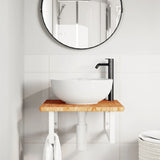 Basin Shelf Wall Mounted Steel and Solid Wood Oak 3302392