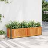 Garden Planter 110x30x27.5 cm Solid Wood Acacia and Steel 367615
