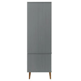 Wardrobe MOLDE Grey 90x55x175 cm Solid Wood Pine 350524