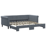 Daybed with Trundle without Mattress Dark Grey 90x190 cm Single 3197862