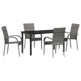 Garden Dining Set 5 pcs Grey Powder-Coated Steel 3379410