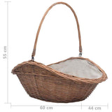 286988 Firewood Basket with Handle 60x44x55 cm Natural Willow