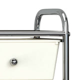 4-Drawer Mobile Storage Trolley White Plastic 320399