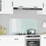 Kitchen Backsplash White 110 x 50 cm Tempered Glass 42001287
