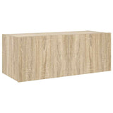 TV Wall Cabinet with LED Lights Sonoma Oak 80x35x31 cm 837285
