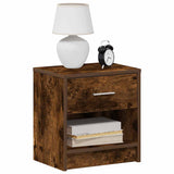 Bedside Cabinets 2 pcs with Drawer Smoked Oak 39x28x41 cm 858758