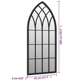 Mirror Black 100x45 cm Iron for Indoor Use 3093512